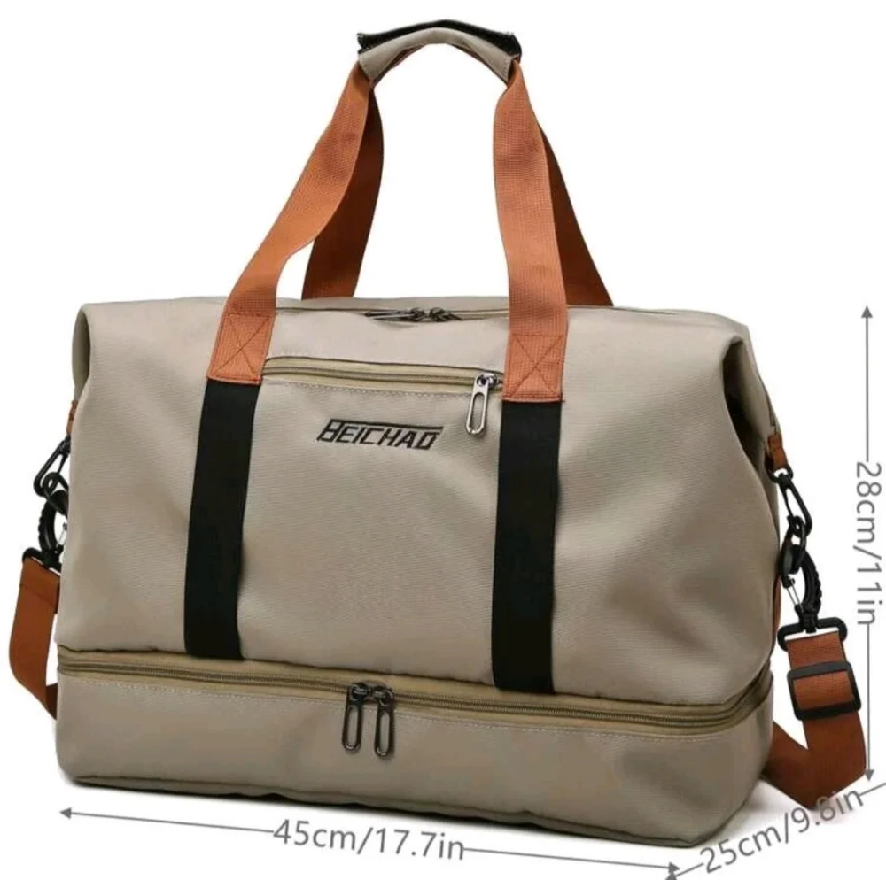 NEW Beige Duffle Bag